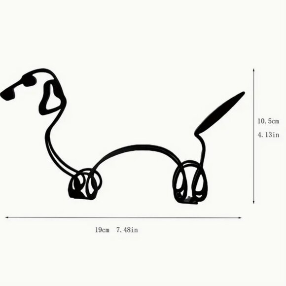 Dauchshund Minimalist Metal Art Sculpture in Black - Picture 2 of 2